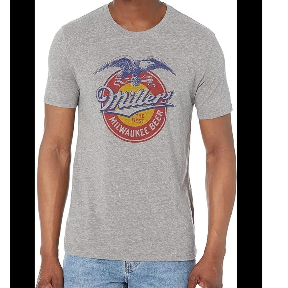Mens Miller High Life The Best Milwaukee Beer Graphic T Shirt Gray